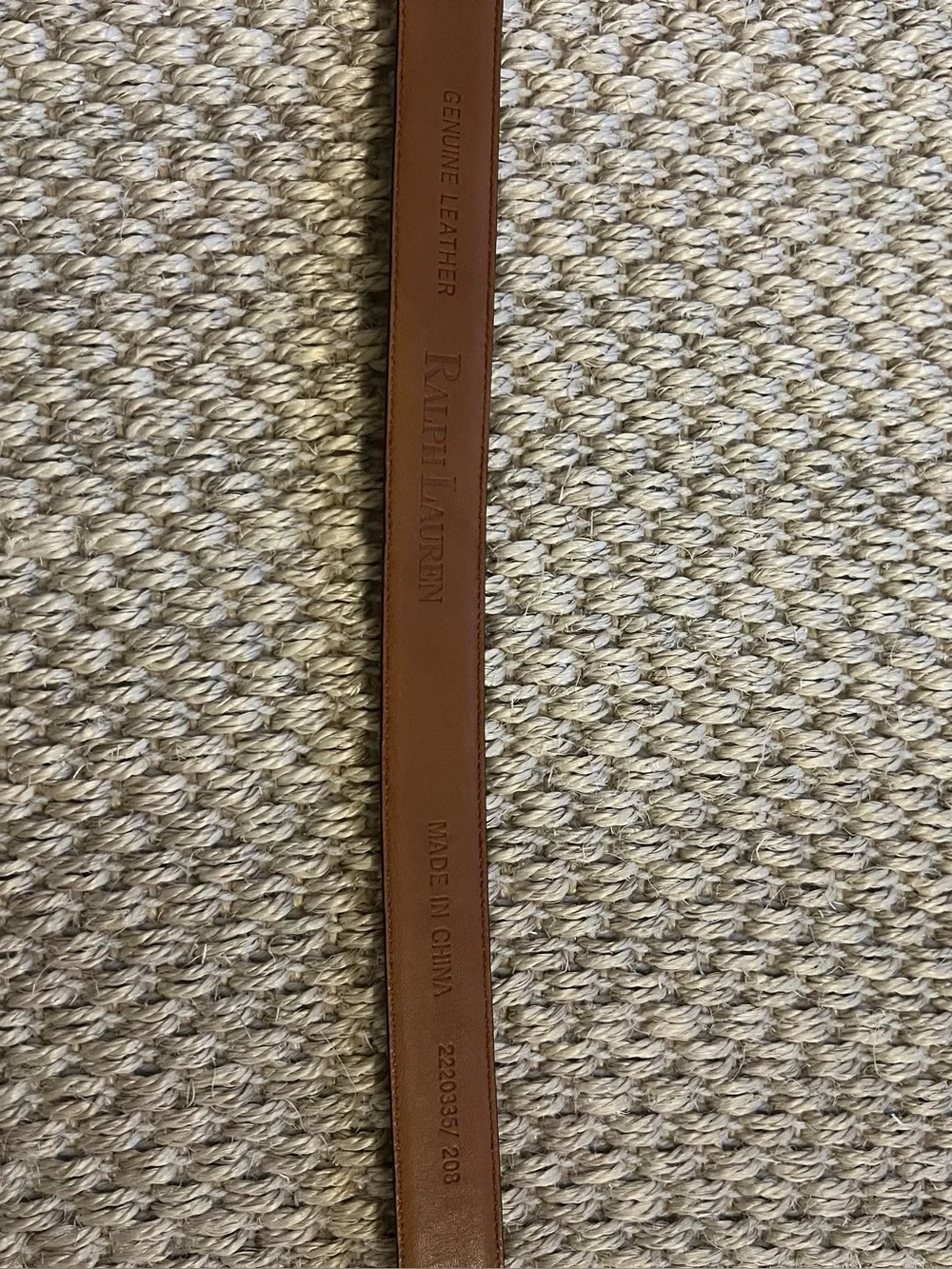 Vintage Ralph Lauren RL Dark Brown Crocodile Embossed Leather Skinny Belt